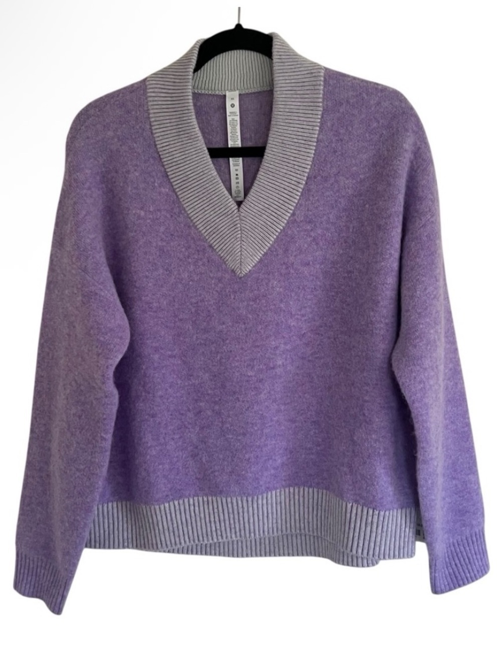 Lululemon Purple Alpaca Wool Blend V Neck Sweater NWT XS